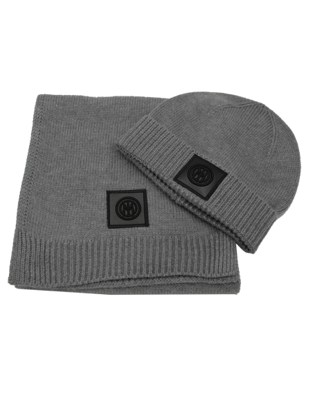 SET SCIARPA E CAPPELLO MAGLIA 9%WO 20%PL 55%NY 16%PC GRIGIO INTER IN BOX