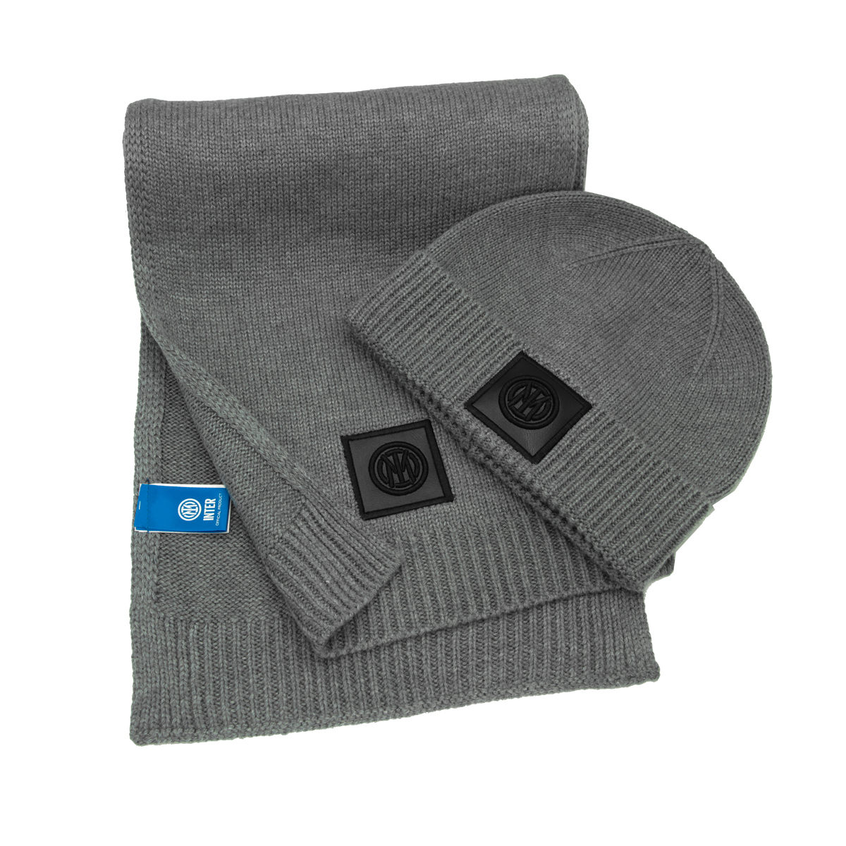 SET SCIARPA E CAPPELLO MAGLIA 9%WO 20%PL 55%NY 16%PC GRIGIO INTER IN BOX