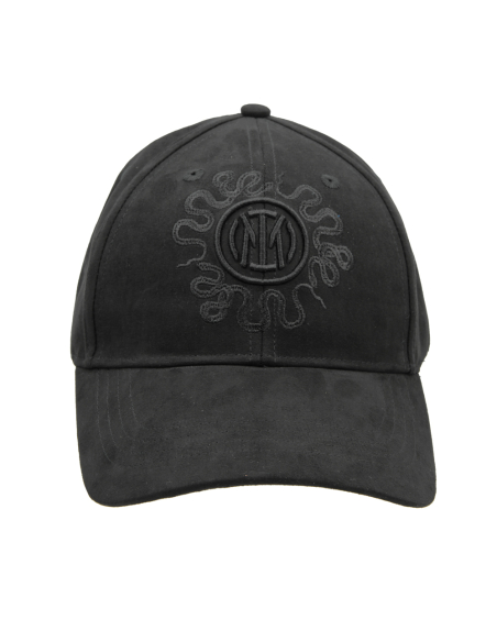 CAPPELLO BASEBALL ALCANTARA RICAMO NERO 100%PL INTER