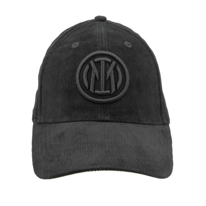 CAPPELLO BASEBALL VELLUTO RICAMO NERO 100%CO INTER