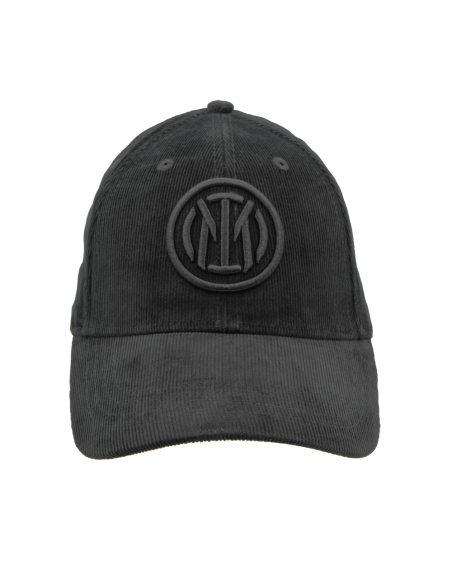CAPPELLO BASEBALL VELLUTO RICAMO NERO 100%CO INTER
