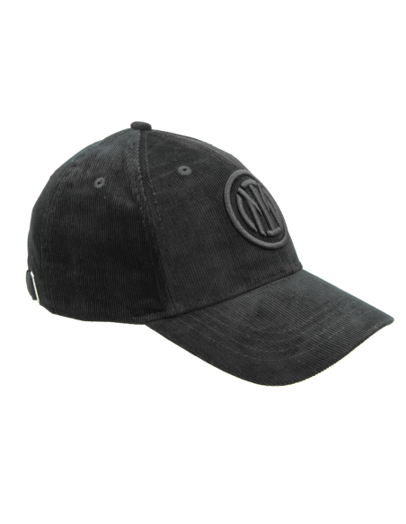 CAPPELLO BASEBALL VELLUTO RICAMO NERO 100%CO INTER