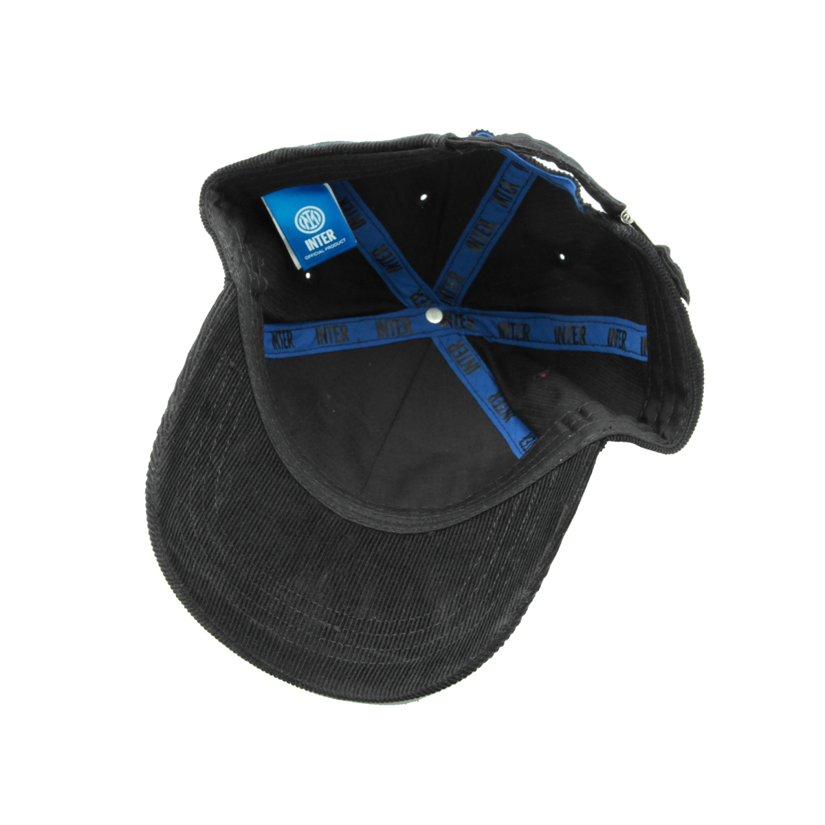 CAPPELLO BASEBALL VELLUTO RICAMO NERO 100%CO INTER