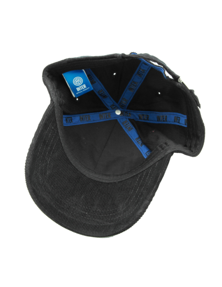 CAPPELLO BASEBALL VELLUTO RICAMO NERO 100%CO INTER