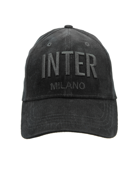 CAPPELLO BASEBALL VELLUTO RICAMO NERO 100%CO INTER