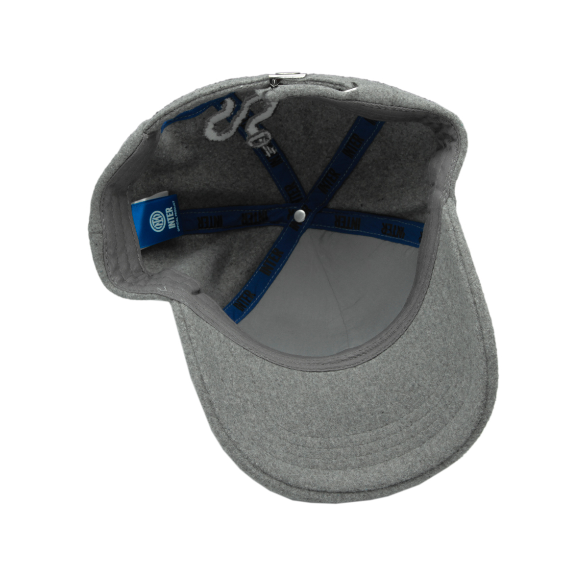 CAPPELLO BASEBALL FELTRO RICAMO GRIGIO 100%PL INTER