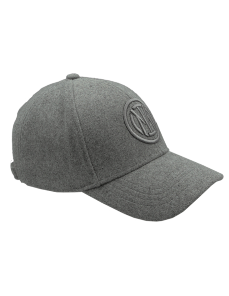 CAPPELLO BASEBALL FELTRO RICAMO GRIGIO 100%PL INTER