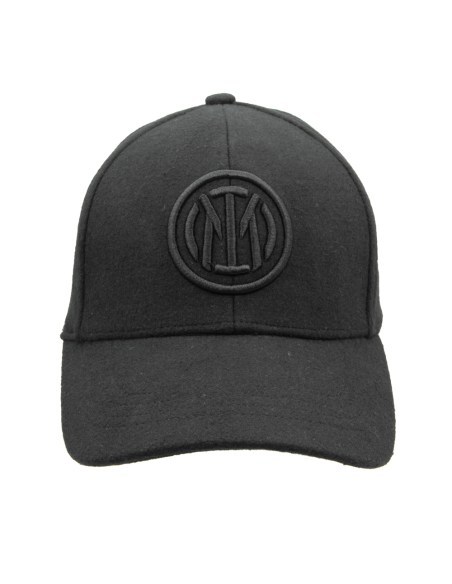 CAPPELLO BASEBALL FELTRO RICAMO NERO 100%PL INTER