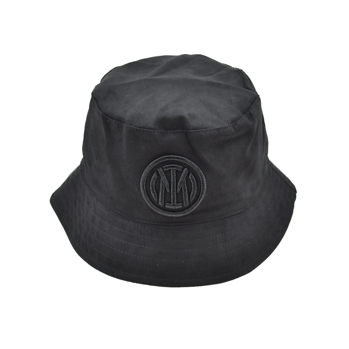 CAPPELLO PESCATORE ALCANTARA DOUBLE FACE NYLON RICAMO NERO 50%PU 50%PL INTER