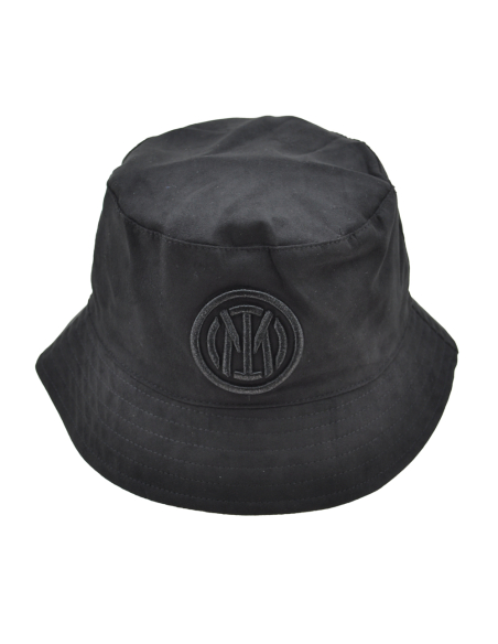 CAPPELLO PESCATORE ALCANTARA DOUBLE FACE NYLON RICAMO NERO 50%PU 50%PL INTER