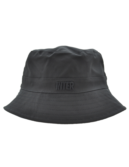 CAPPELLO PESCATORE ALCANTARA DOUBLE FACE NYLON RICAMO NERO 50%PU 50%PL INTER