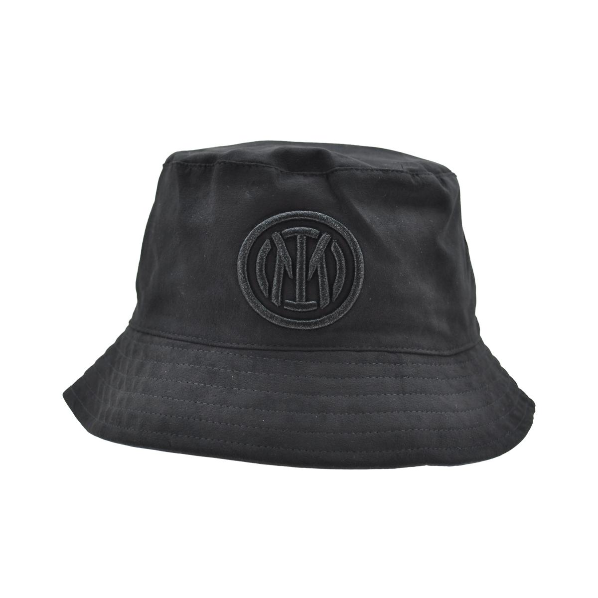 CAPPELLO PESCATORE ALCANTARA DOUBLE FACE NYLON RICAMO NERO 50%PU 50%PL INTER
