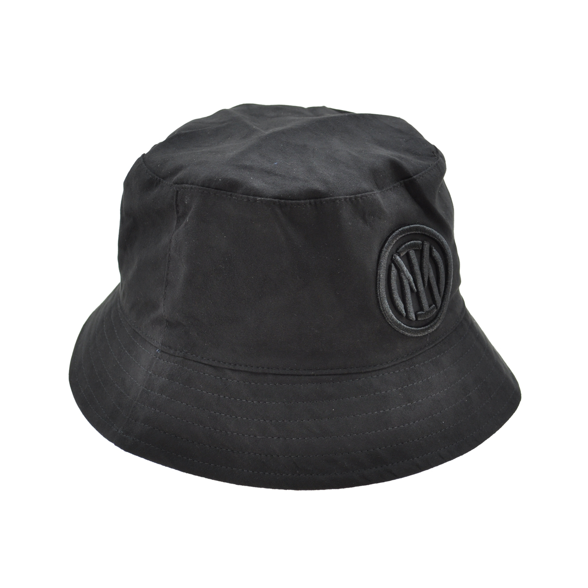 CAPPELLO PESCATORE ALCANTARA DOUBLE FACE NYLON RICAMO NERO 50%PU 50%PL INTER