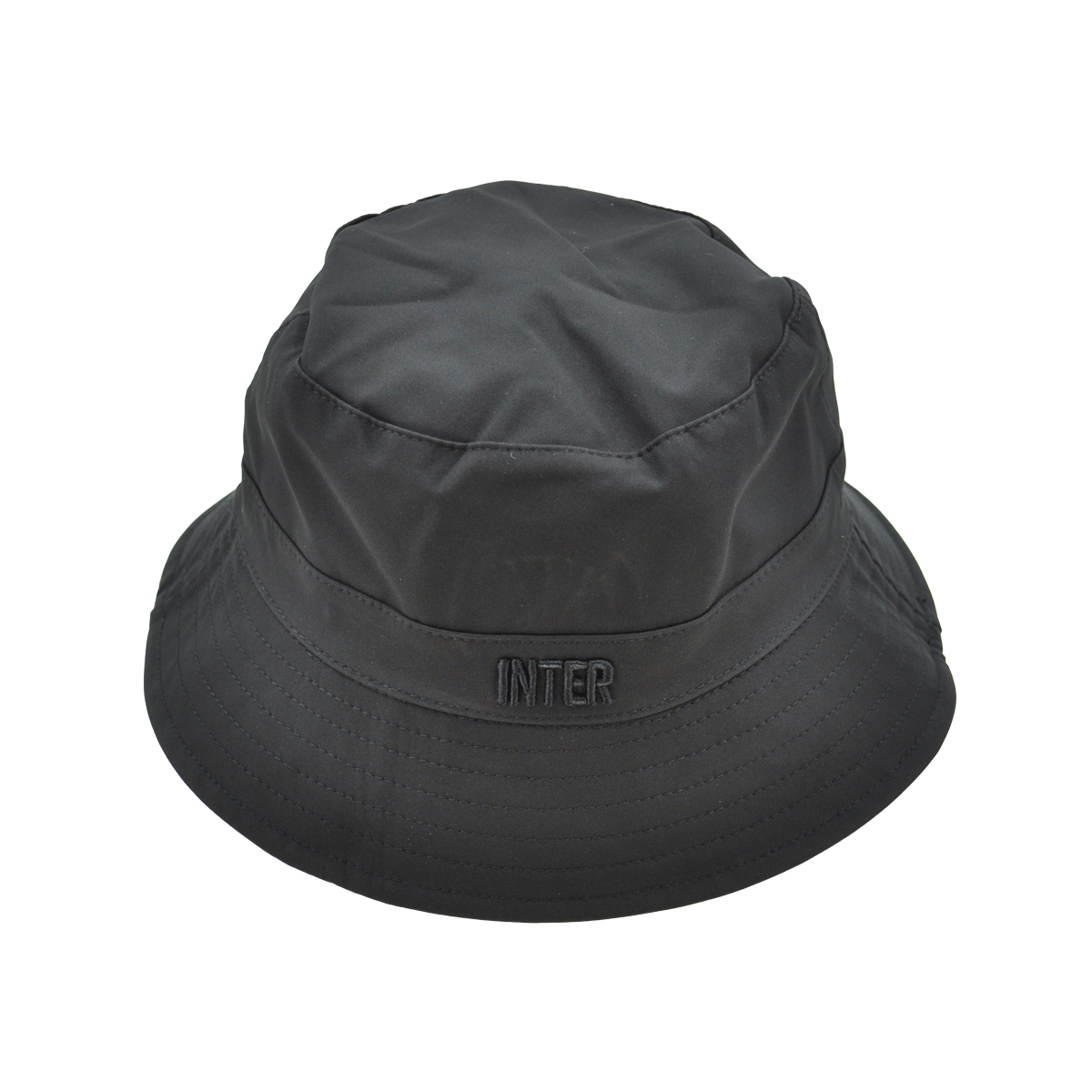 CAPPELLO PESCATORE ALCANTARA DOUBLE FACE NYLON RICAMO NERO 50%PU 50%PL INTER