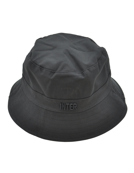 CAPPELLO PESCATORE ALCANTARA DOUBLE FACE NYLON RICAMO NERO 50%PU 50%PL INTER