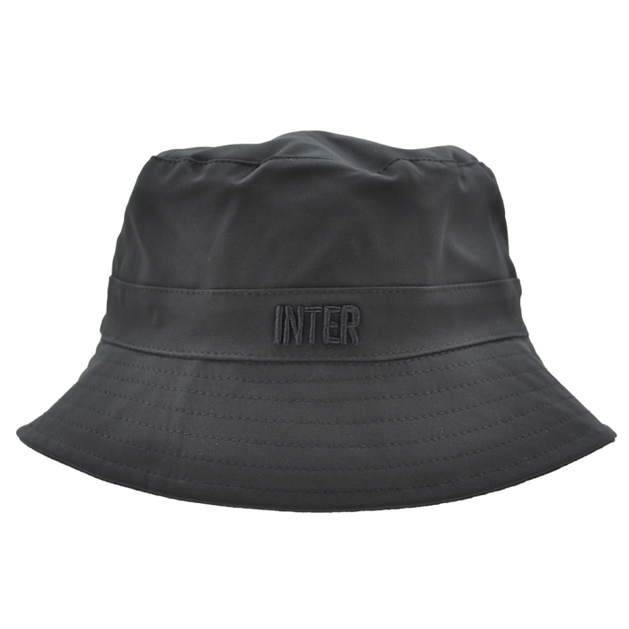 CAPPELLO PESCATORE ALCANTARA DOUBLE FACE NYLON RICAMO NERO 50%PU 50%PL INTER 2