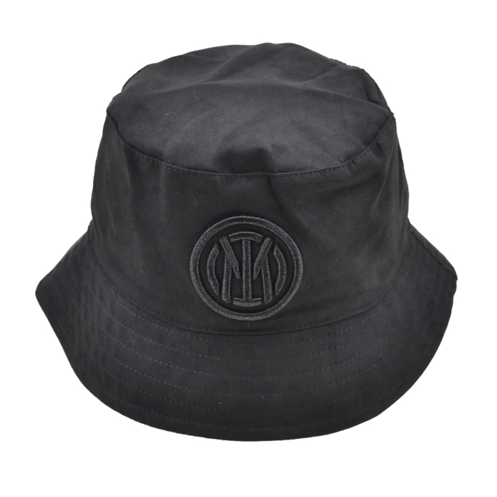 CAPPELLO PESCATORE ALCANTARA DOUBLE FACE NYLON RICAMO NERO 50%PU 50%PL INTER