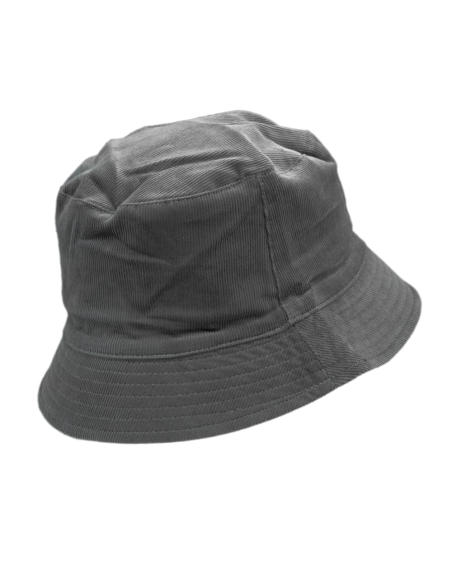 CAPPELLO PESCATORE VELLUTO DOUBLE FACE NYLON RICAMO GRIGIO 50%CO 50%PL INTER