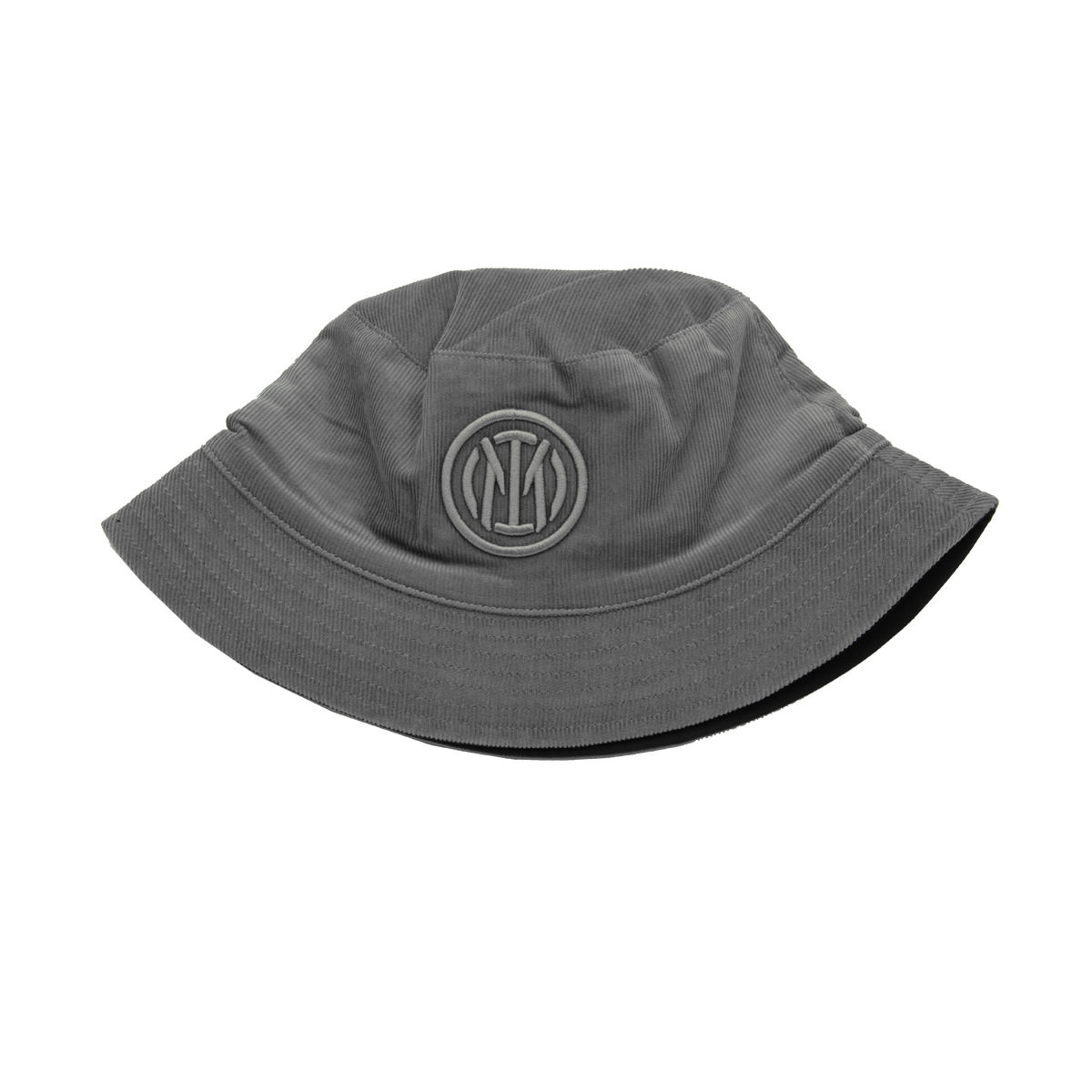 CAPPELLO PESCATORE VELLUTO DOUBLE FACE NYLON RICAMO GRIGIO 50%CO 50%PL INTER