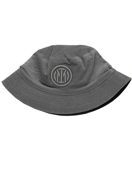 CAPPELLO PESCATORE VELLUTO DOUBLE FACE NYLON RICAMO GRIGIO 50%CO 50%PL INTER