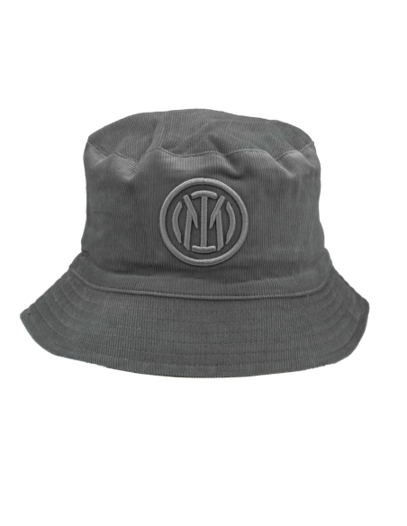 CAPPELLO PESCATORE VELLUTO DOUBLE FACE NYLON RICAMO GRIGIO 50%CO 50%PL INTER