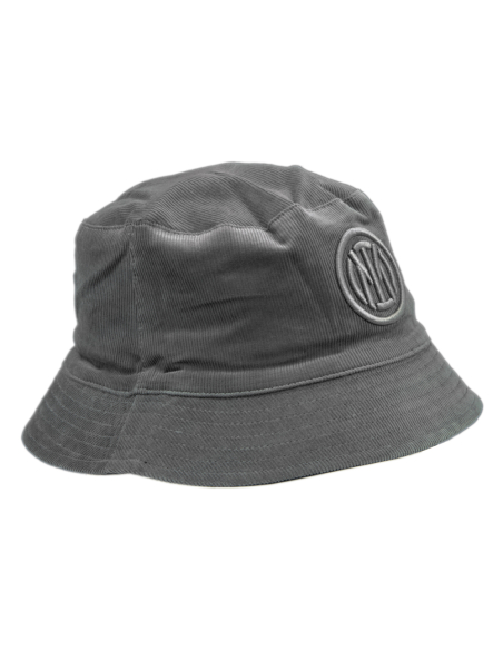 CAPPELLO PESCATORE VELLUTO DOUBLE FACE NYLON RICAMO GRIGIO 50%CO 50%PL INTER