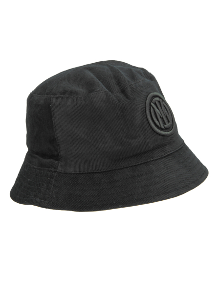 CAPPELLO PESCATORE VELLUTO DOUBLE FACE NYLON RICAMO NERO 50%CO 50%PL INTER