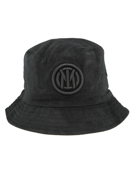 CAPPELLO PESCATORE VELLUTO DOUBLE FACE NYLON RICAMO NERO 50%CO 50%PL INTER