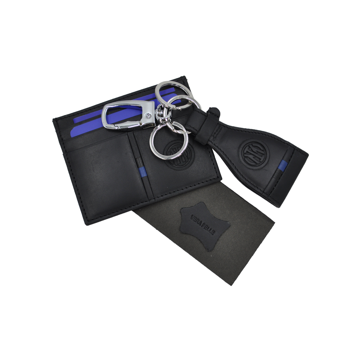 PARURE PORTACARTE E PORTACHIAVI 100%PELLE INTER