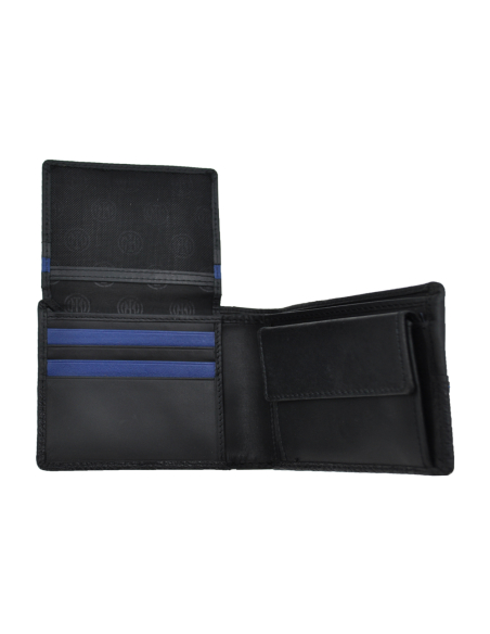 PARURE PORTAFOGLIO SLIM E PORTACHIAVI 100%PELLE INTER