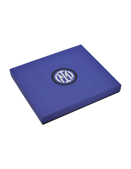 PARURE PORTAFOGLIO SLIM E PORTACHIAVI 100%PELLE INTER