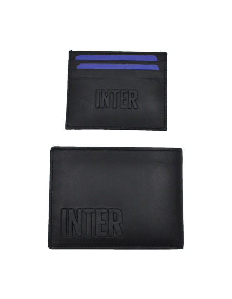 PARURE PORTAFOGLIO E PORTACARTE 100%PELLE INTER