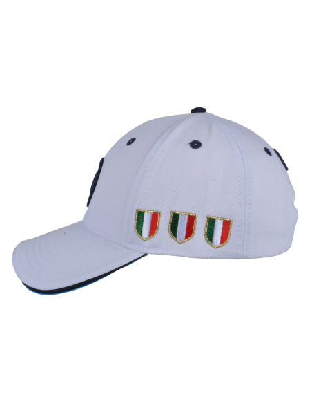 Cappello Baseball Junior Bianco A Contrasto 100%co Enzo Castellano Ssc Napoli - Imma Italy