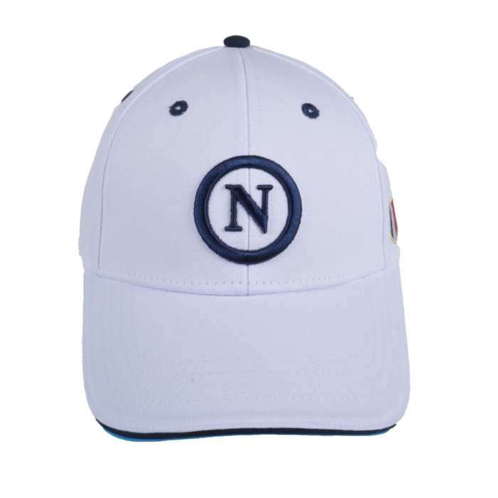Cappello Baseball Junior Bianco A Contrasto 100%co Enzo Castellano Ssc Napoli - Imma Italy