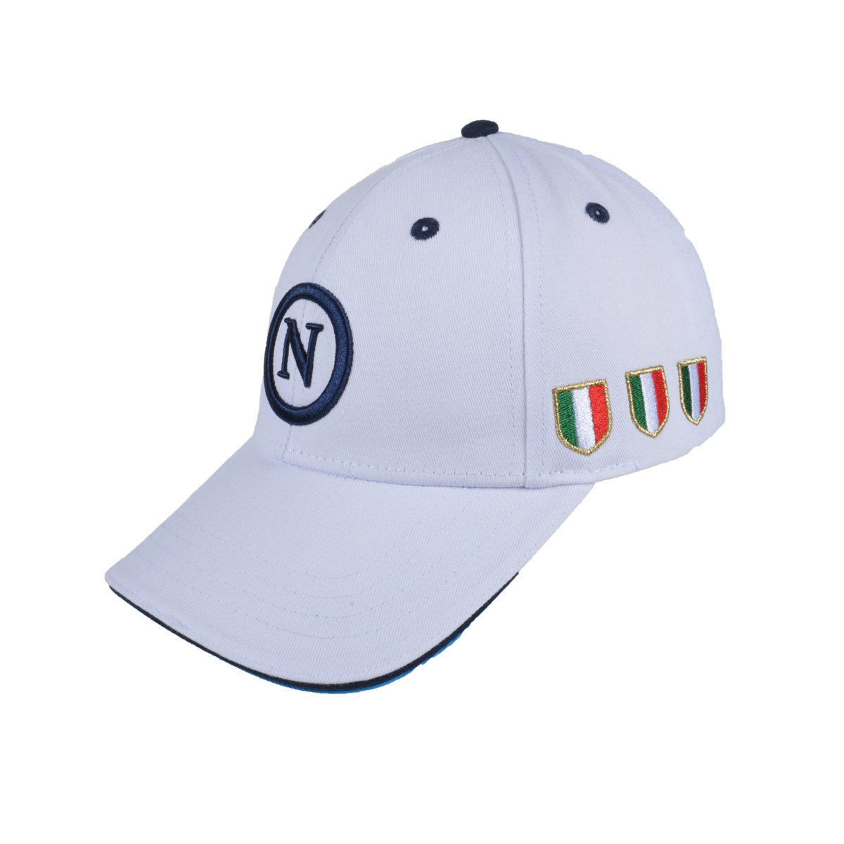 Cappello Baseball Junior Bianco A Contrasto 100%co Enzo Castellano Ssc Napoli - Imma Italy
