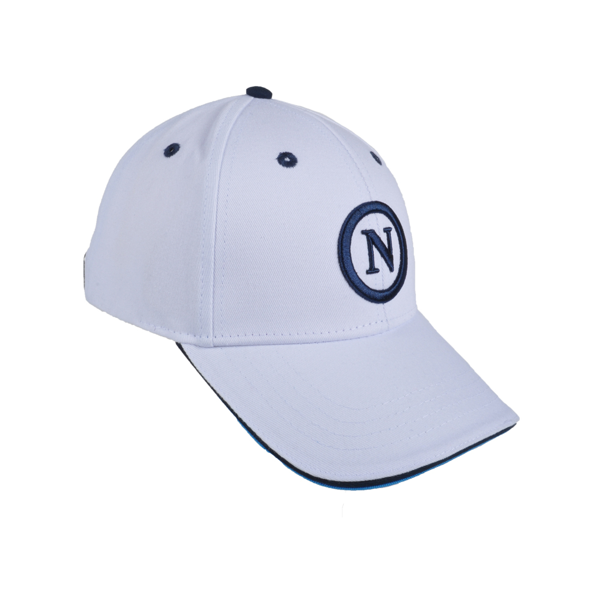 Cappello Baseball Junior Bianco A Contrasto 100%co Enzo Castellano Ssc Napoli - Imma Italy