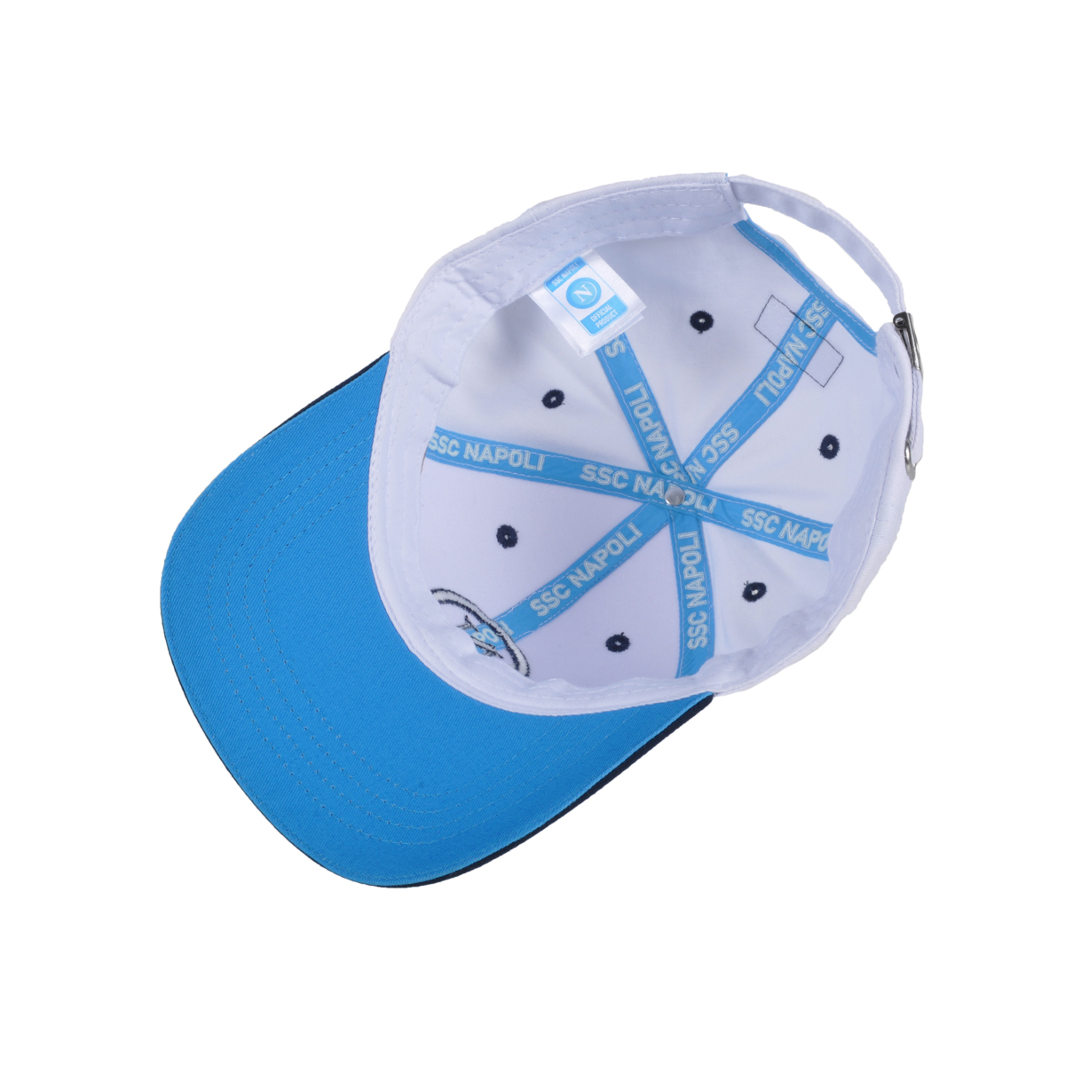 Cappello Baseball Adulto Bianco A Contrasto 100%co Enzo Castellano Ssc Napoli - Imma Italy