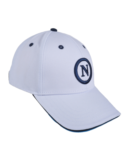 Cappello Baseball Adulto Bianco A Contrasto 100%co Enzo Castellano Ssc Napoli - Imma Italy