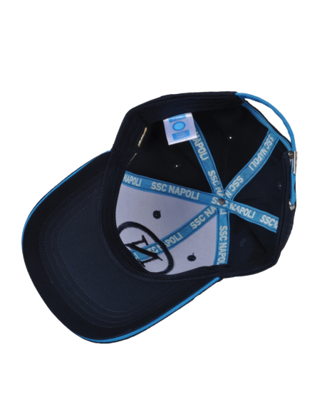 Cappello Baseball Junior Blu Tono A Tono 100%co Enzo Castellano Ssc Napoli - Imma Italy