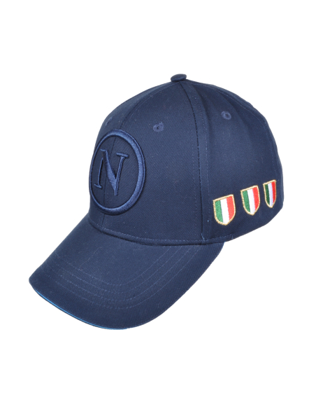 Cappello Baseball Junior Blu Tono A Tono 100%co Enzo Castellano Ssc Napoli - Imma Italy