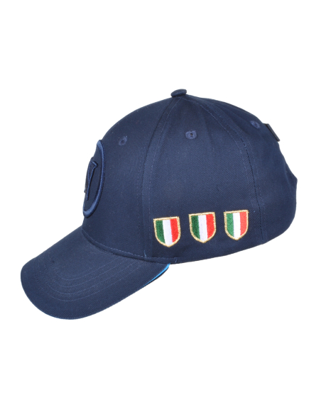 Cappello Baseball Junior Blu Tono A Tono 100%co Enzo Castellano Ssc Napoli - Imma Italy