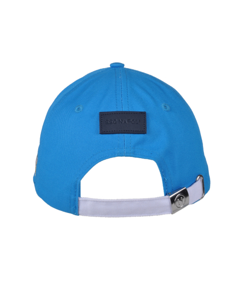 Cappello Baseball Junior Azzurro Tono A Tono 100%co Enzo Castellano Ssc Napoli - Imma Italy