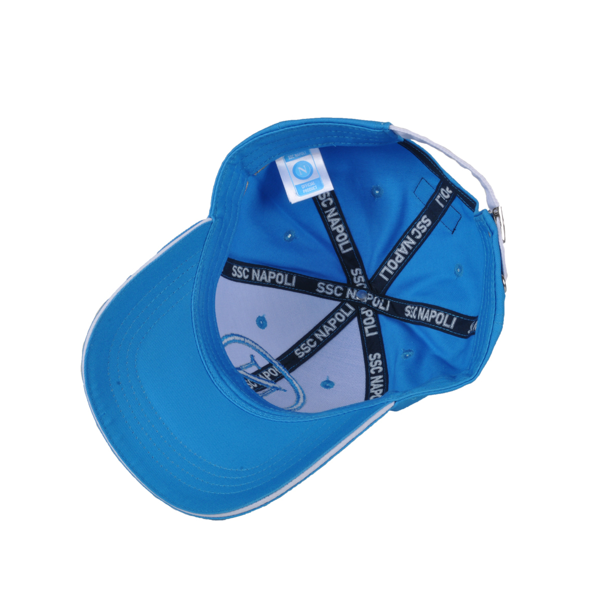 Cappello Baseball Junior Azzurro Tono A Tono 100%co Enzo Castellano Ssc Napoli - Imma Italy