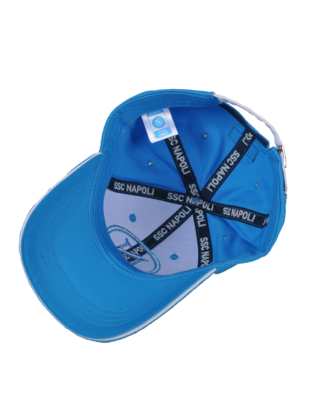 Cappello Baseball Junior Azzurro Tono A Tono 100%co Enzo Castellano Ssc Napoli - Imma Italy