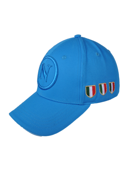 Cappello Baseball Junior Azzurro Tono A Tono 100%co Enzo Castellano Ssc Napoli - Imma Italy