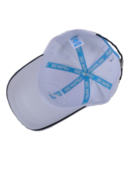 Cappello Baseball Junior Bianco Tono A Tono 100%co Enzo Castellano Ssc Napoli - Imma Italy