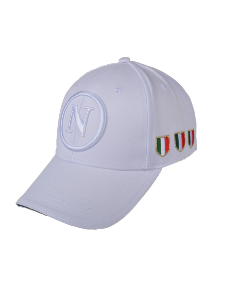 Cappello Baseball Junior Bianco Tono A Tono 100%co Enzo Castellano Ssc Napoli - Imma Italy