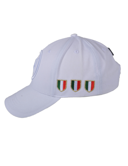 Cappello Baseball Adulto Bianco Tono A Tono 100%co Enzo Castellano Ssc Napoli - Imma Italy