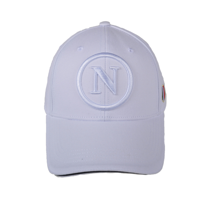 Cappello Baseball Adulto Bianco Tono A Tono 100%co Enzo Castellano Ssc Napoli - Imma Italy