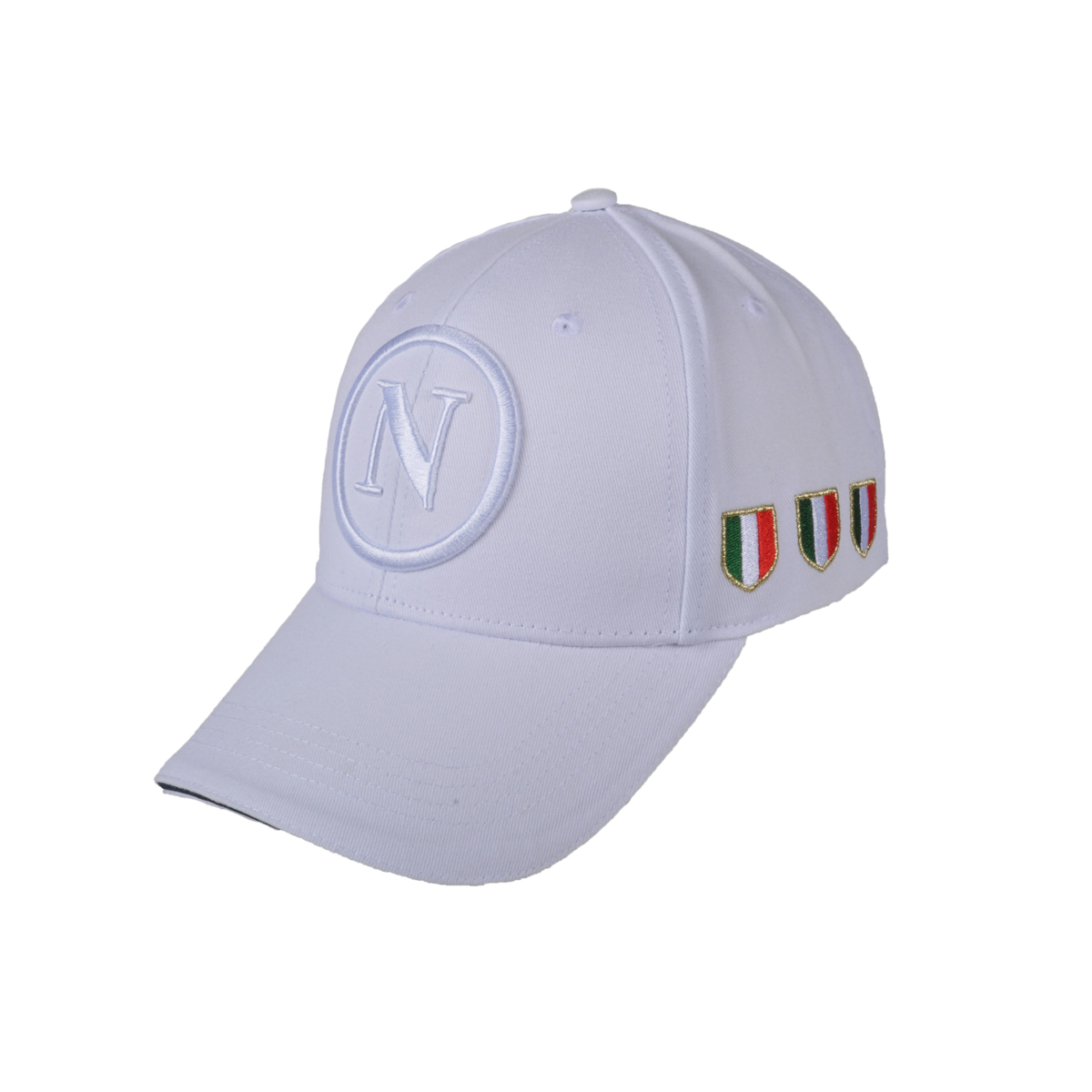 Cappello Baseball Adulto Bianco Tono A Tono 100%co Enzo Castellano Ssc Napoli - Imma Italy